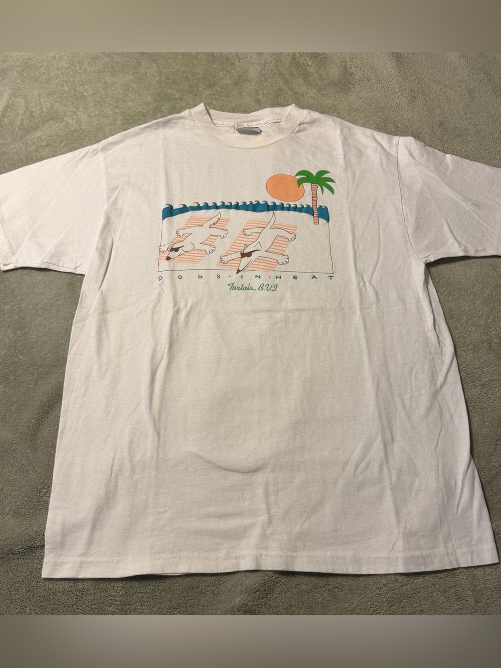 Vintage 90’s Dogs In Heat Novelty Shirt Tortola British Virgin Islands BVI XL